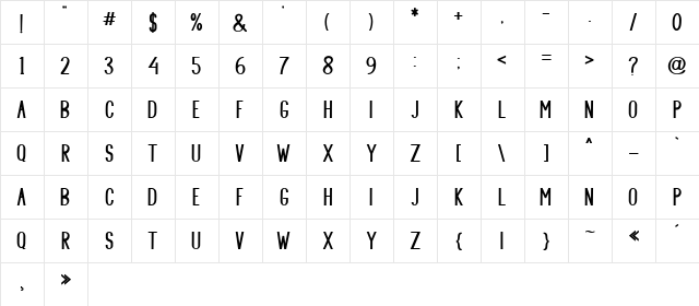 SHOOTING Regular  glyph index