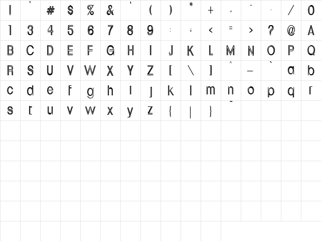 Core 3 Regular  glyph index