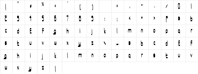 UrUrMa Regular  glyph index
