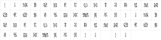 Koch Altschrift Initialen Regular  glyph index