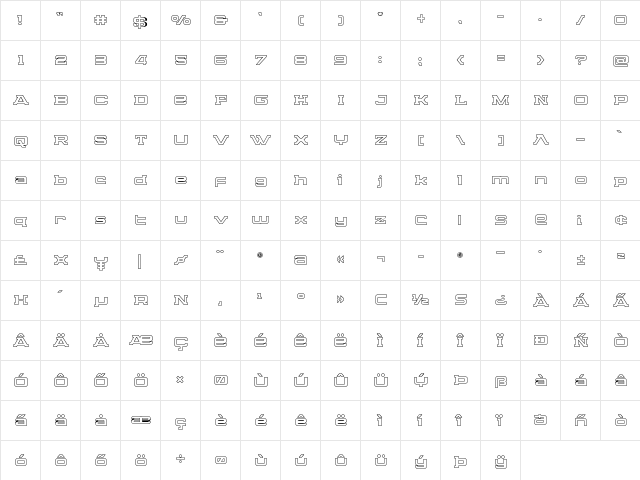 Cydonia Century Outline Outline  glyph index