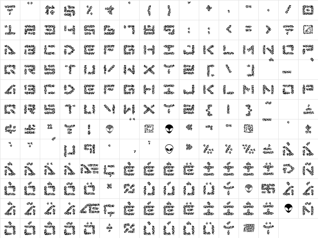 Abduction IV Regular  glyph index