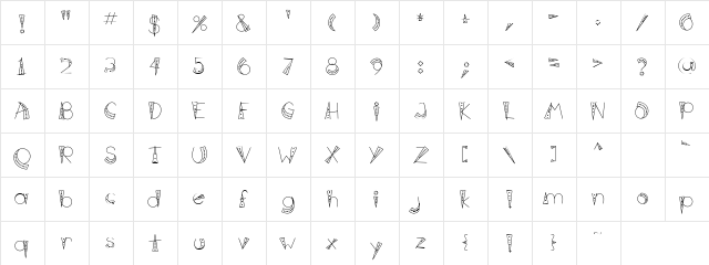 LD Deco Dots Regular  glyph index