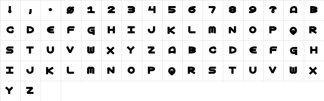 Brainwave Regular  glyph index