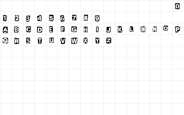 CF Green Corn Regular  glyph index