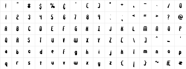 Withstand BRK Regular  glyph index