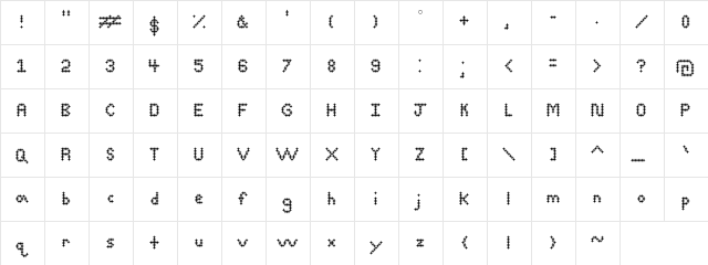 Circus::Circus 2 Regular  glyph index
