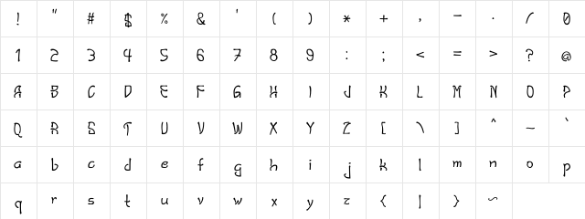 Salome Regular  glyph index