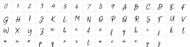 Paul Signature Paul Signature  glyph index