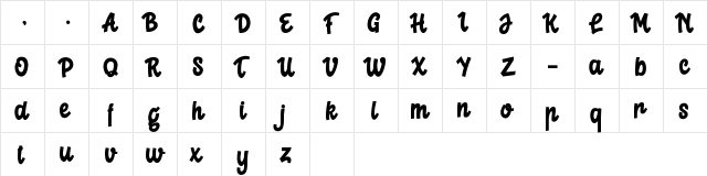 Crelay Regular  glyph index