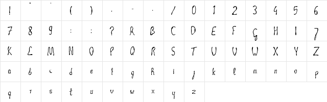 Occult Technique Regular  glyph index