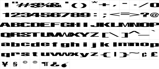 LightsOut Ex Regular  glyph index