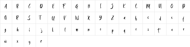 Blue Sky Regular  glyph index