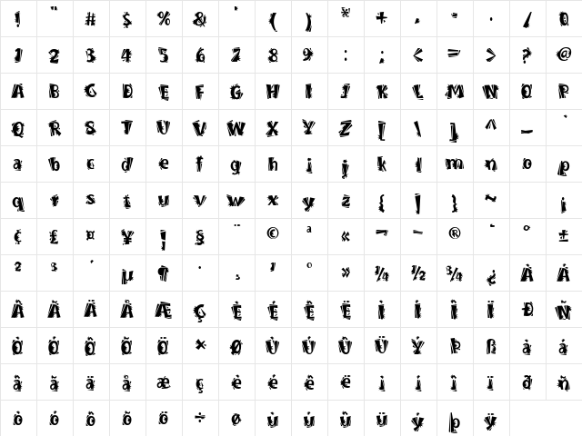 Burweed ICG Thorny Regular  glyph index