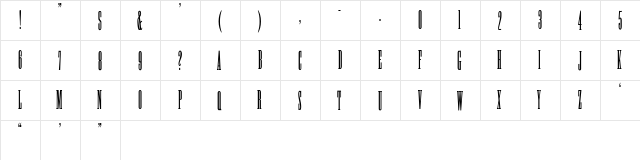 WoodtypeAntiqueXXXCond Medium  glyph index