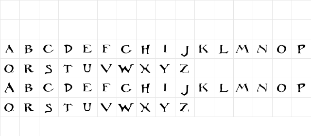 Rackham Regular  glyph index