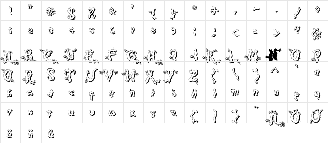 Darkwood Shad2 Regular  glyph index