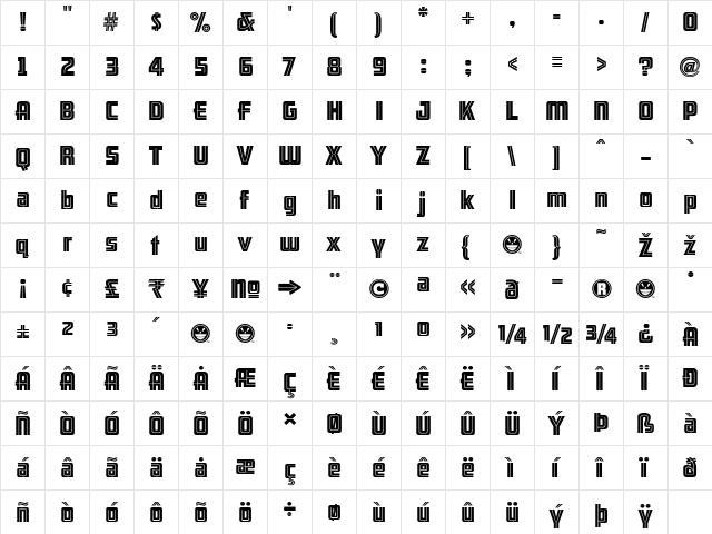 ARB 66 Neon Line JUN-37 Regular  glyph index