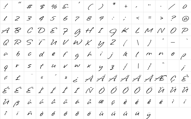 Jot Medium - HMK Regular  glyph index