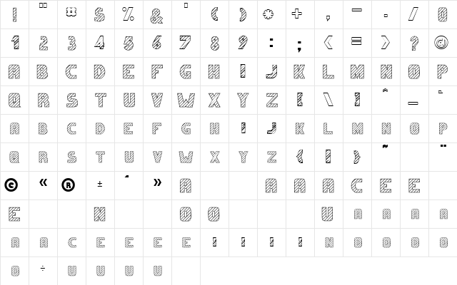 FracasSCapsSSK Regular  glyph index