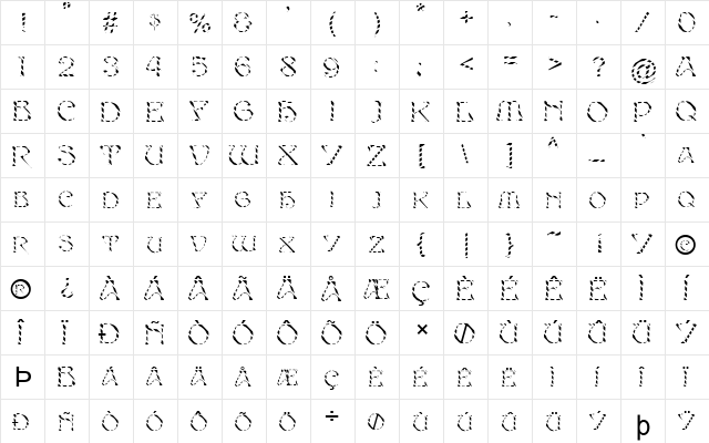 FZ JAZZY 20 STRIPED Normal  glyph index