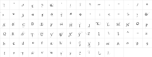 AL Fantasy Type Regular  glyph index