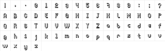 Order Regular  glyph index