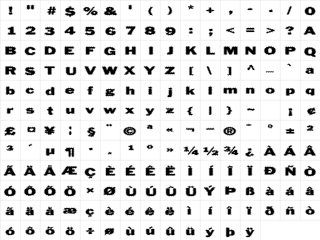 FZ BASIC 56 SPIKED EX Normal  glyph index