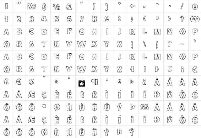 Nuke Regular  glyph index