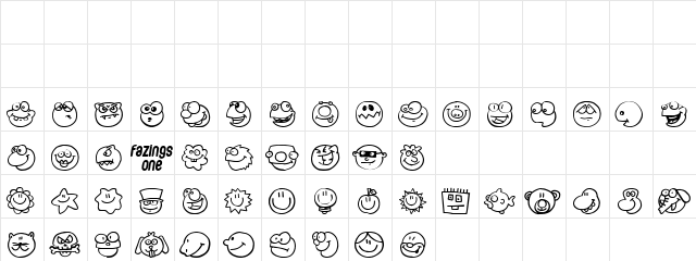 Neo Faze Regular  glyph index