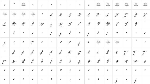 Clovvo Personal Use Regular  glyph index