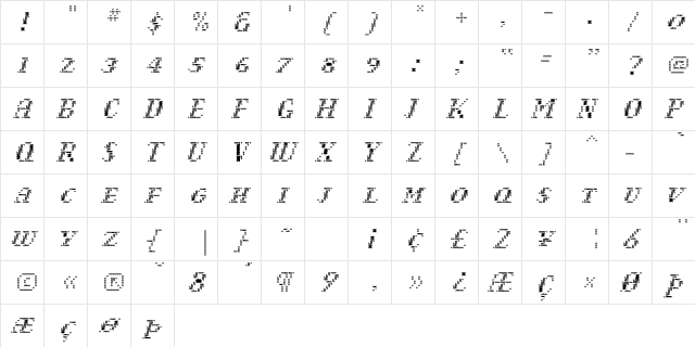NarlyLight Light  glyph index