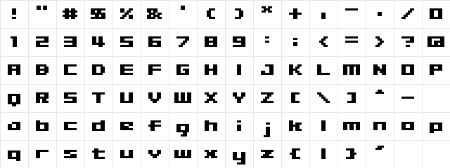 04b09 Regular  glyph index