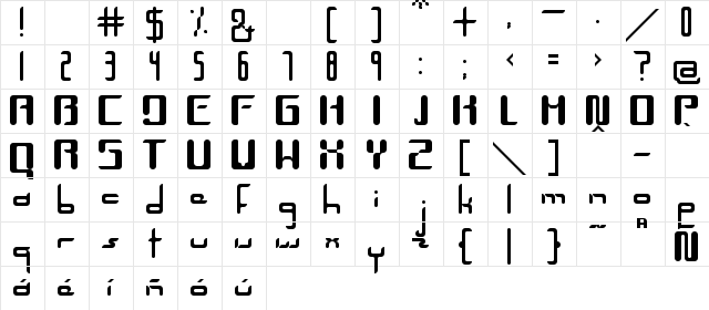 Unica Regular  glyph index