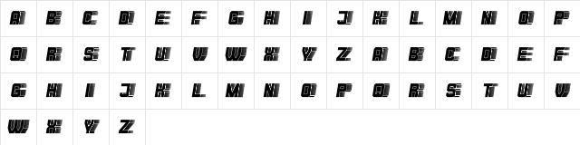 Blocchi Italic  glyph index