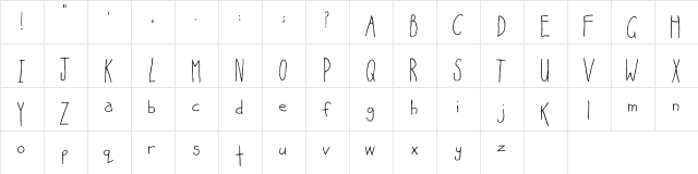 Happy Day Regular  glyph index