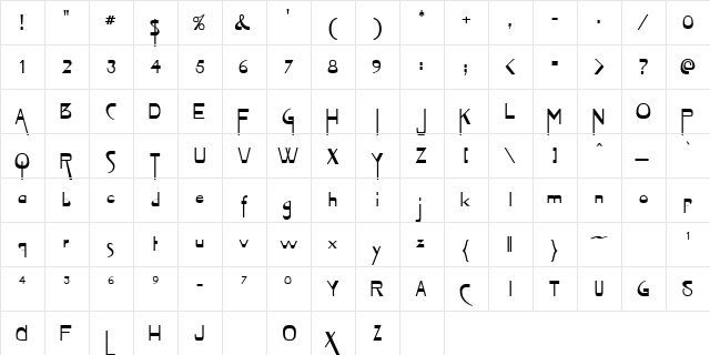 Witty Woman 4 Regular  glyph index