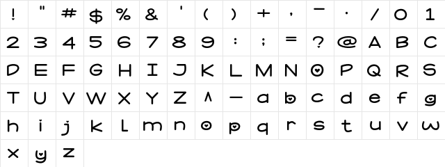Cayank Qiu Regular  glyph index