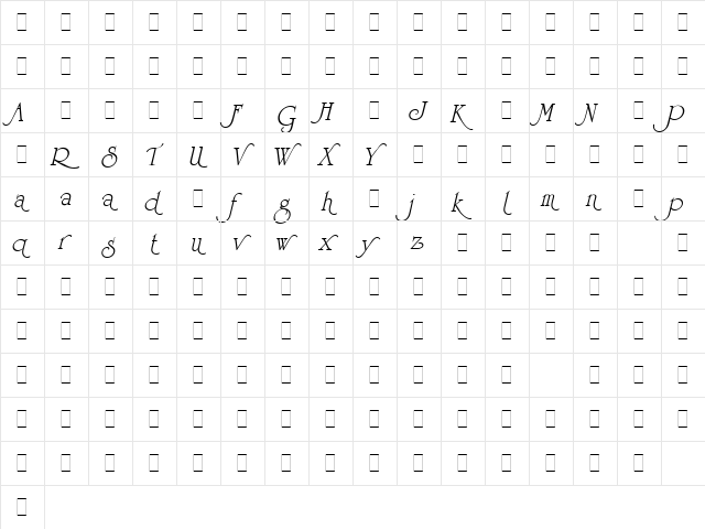 University Roman It Alts LET Plain  glyph index