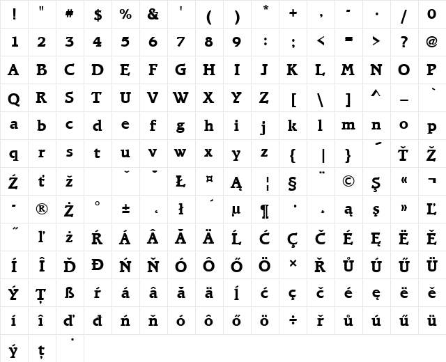 BramleyTEEBol Regular  glyph index