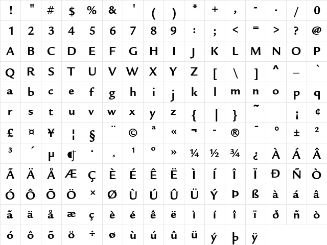 ITC Legacy Sans Std Bold  glyph index