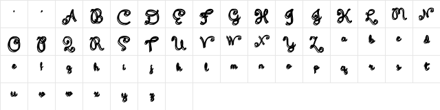 Domywriting Regular  glyph index