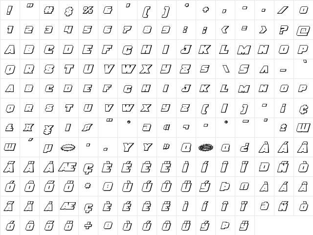 Justice Outline Outline  glyph index