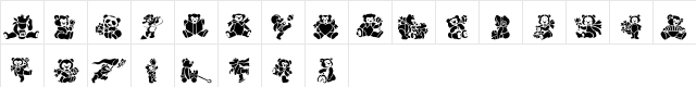 TeddyBears2 Regular  glyph index