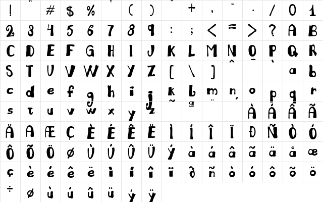 Juliana Light  glyph index