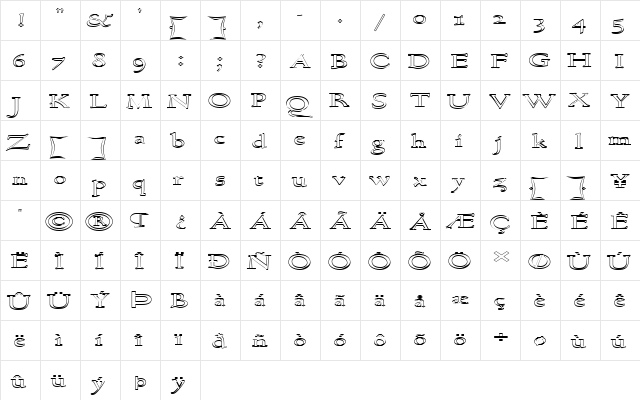 FZ ROMAN 17 HOLLOW EX Normal  glyph index