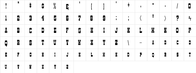 Dry Goods Narrow Sm. Caps JL Regular  glyph index