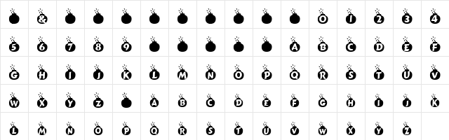 Explosif Normal  glyph index