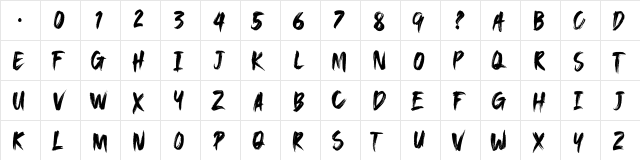 SAEROWS  DEMO Regular  glyph index