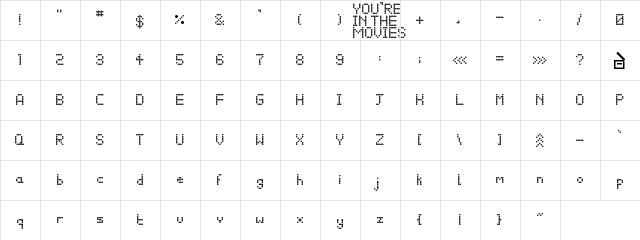 You're In The Movies (Game) Regular  glyph index